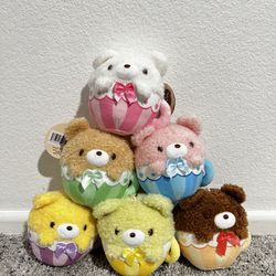 Tea Cup Fuzzy Bear Plush Keychain