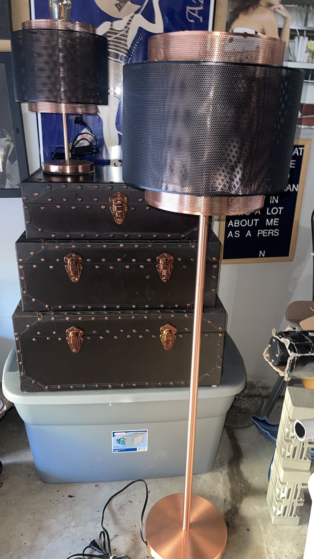 Rose Gold Floor And Desk Lamp 