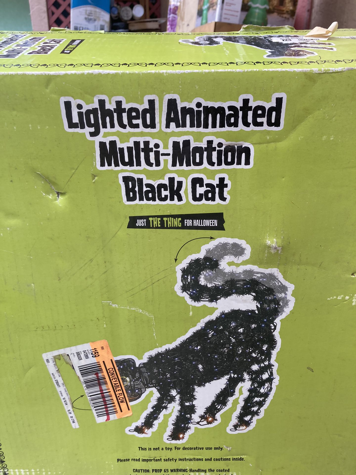Halloween Black Cat Lighted Decoration 