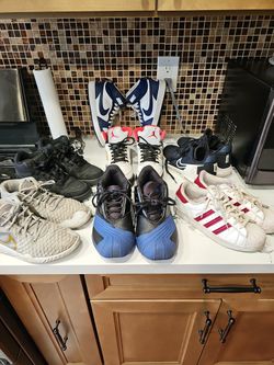 Nike Adidas Jordan LeBron Shoes Sz 3Y And 4Y