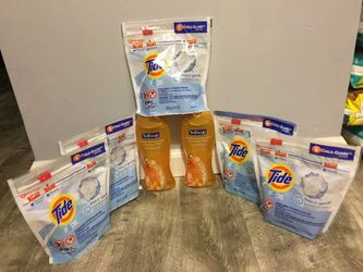 5tide Pods 16counts each bag 2softsoap body wash 532ml bundle for $25/ pick up Gahanna