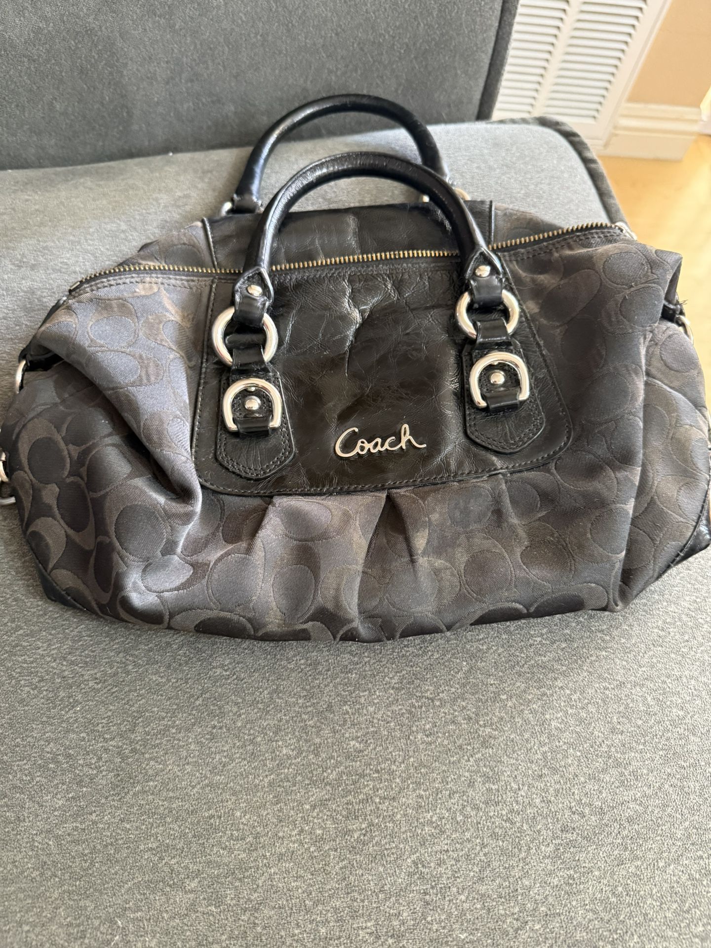 Coach Black Y2K Purse with Leather Trim