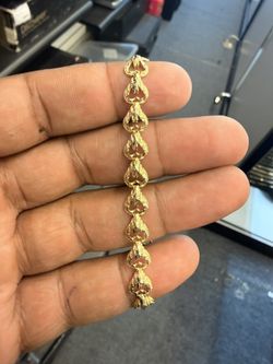 14KT Heart Link Bracelet 42139-1