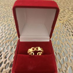 Adjustable gold plated ring