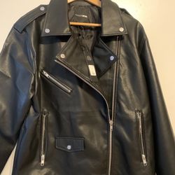 Faux Leather Moto Jacket 