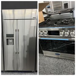 Dacor Stainless Steel Bundle 42” Built In Fridge + 36” Range