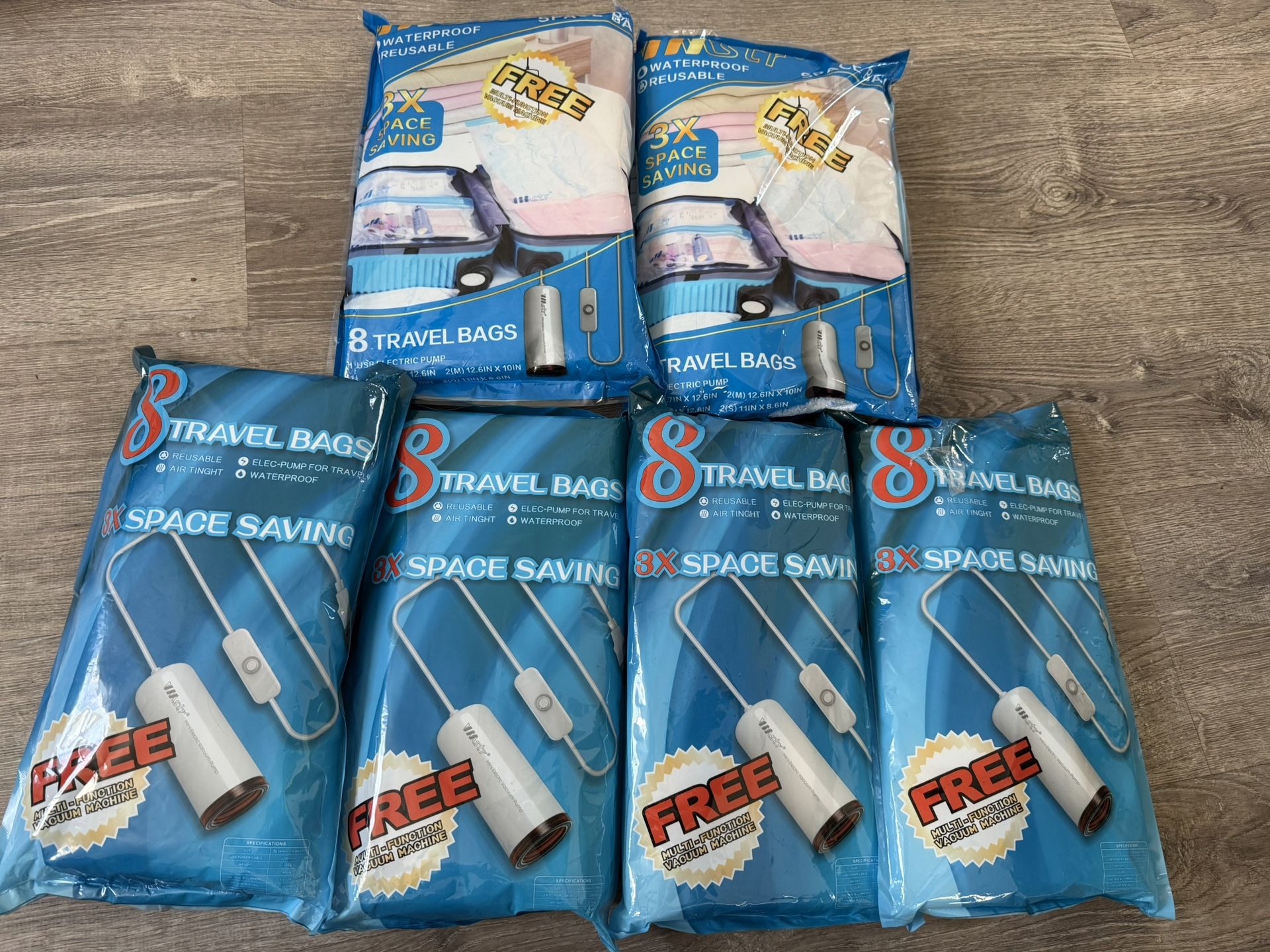 VMSTR Vacuum Storage Bag Set w/ Electric Pump — 8 Bags per Pack — Brand New — 2 for $30 | 4 for $50 | 6 for $60