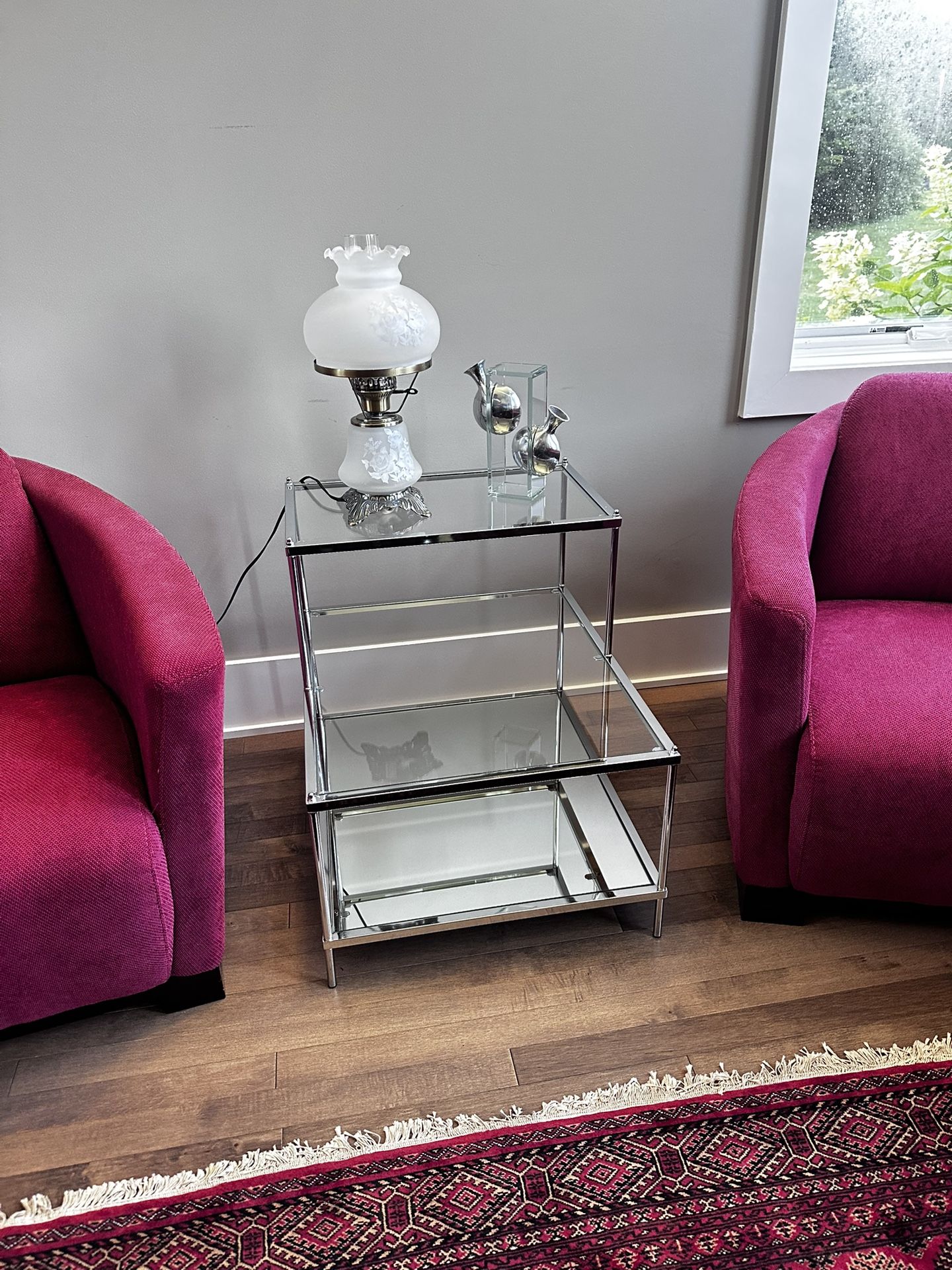 Glass Table & a Lamp