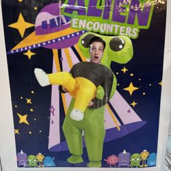 Alien Inflatable Pick Me Up Costume Adult Blow Up Suit Halloween.NIB