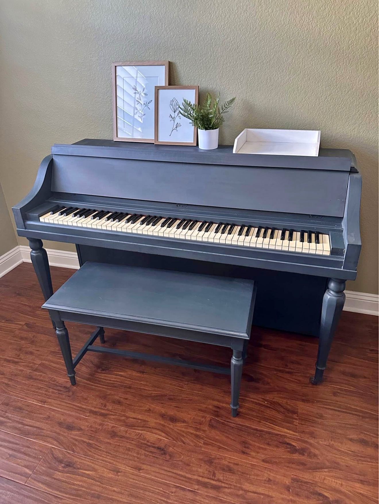 Blue/Gray Upright piano