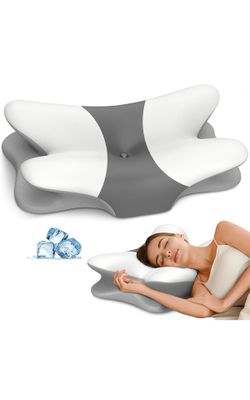 Cervical Pillow for Neck, Ergonomic Neck Pillow for Sleeping, Contour Pillow for Neck Support, Memory Foam Pillows for Reading & Bed Rest Pillows for 
