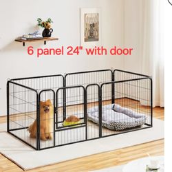 Brand New 24" Tall 6 Panel Shapeable Dog Playpen Heavy Duty 16 Ft Long  Dog Gate Foldable Dog Cage Puppy Dog PlayYard Animal Excercise Pen Dog Crate