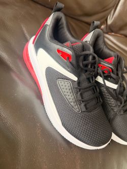 Black and Red Low-Top Athletic Sneakers
