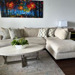 Beige Linen Cloud Couch Sectional (NEW) 
