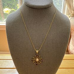 Amethyst Sun Necklace 18k Gold Vermeil Necklace 
