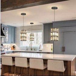 Modern Crystal Mini Chandelier Pendant Lighting 3 Pack