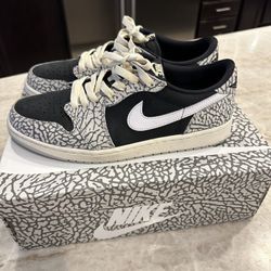 Jordan 1 Low Black Cement Sz 10.5