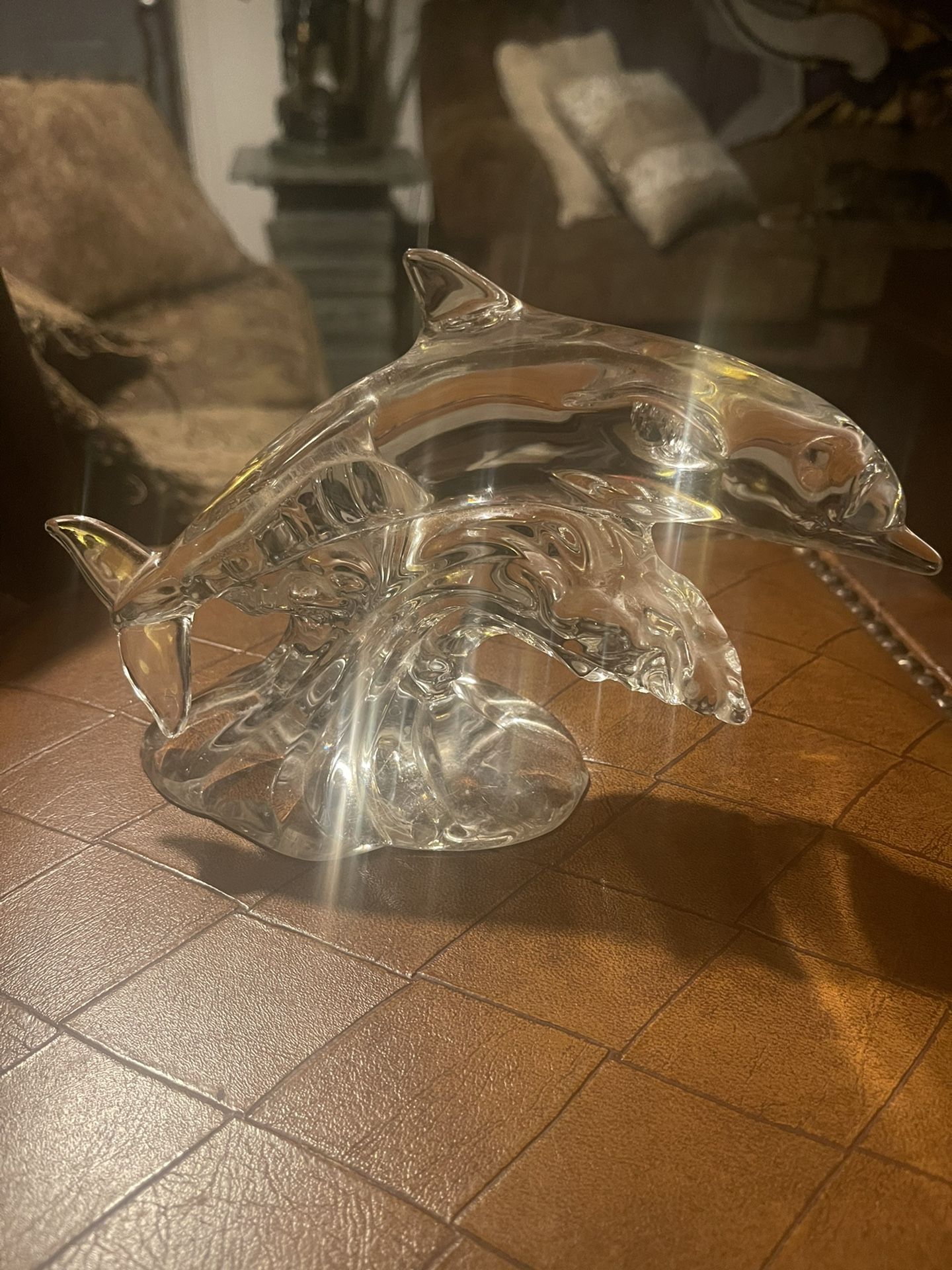 Rare Lenox Crystal Figurine Of A Dolphin Riding The Surf - Great Item That’s Priced To sell!