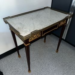 Antique marble top table 1’6.5” x  2’6.5” x 2’6.5”
