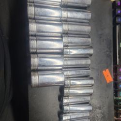 Snap On 1/2 Drive  22pc deep socket set 10-32mm No Skips Missing The 11mm
