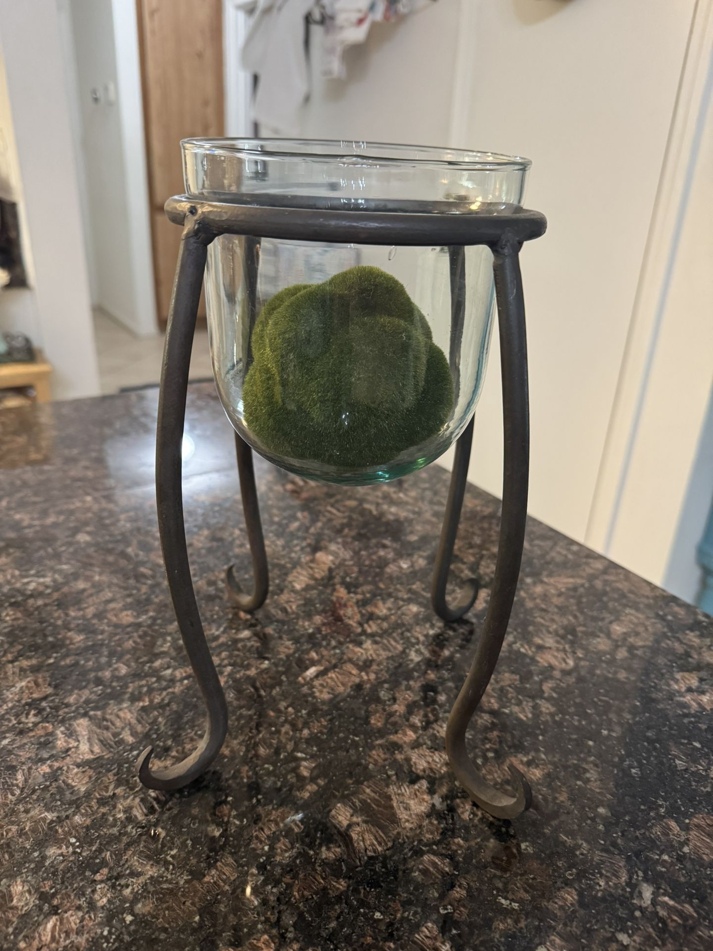 Glass Candle Holder w/Stand