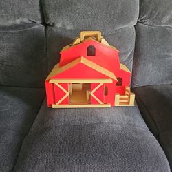 New Red Wood  Barn .Never Used Can Be Used For Nativity  Barn.