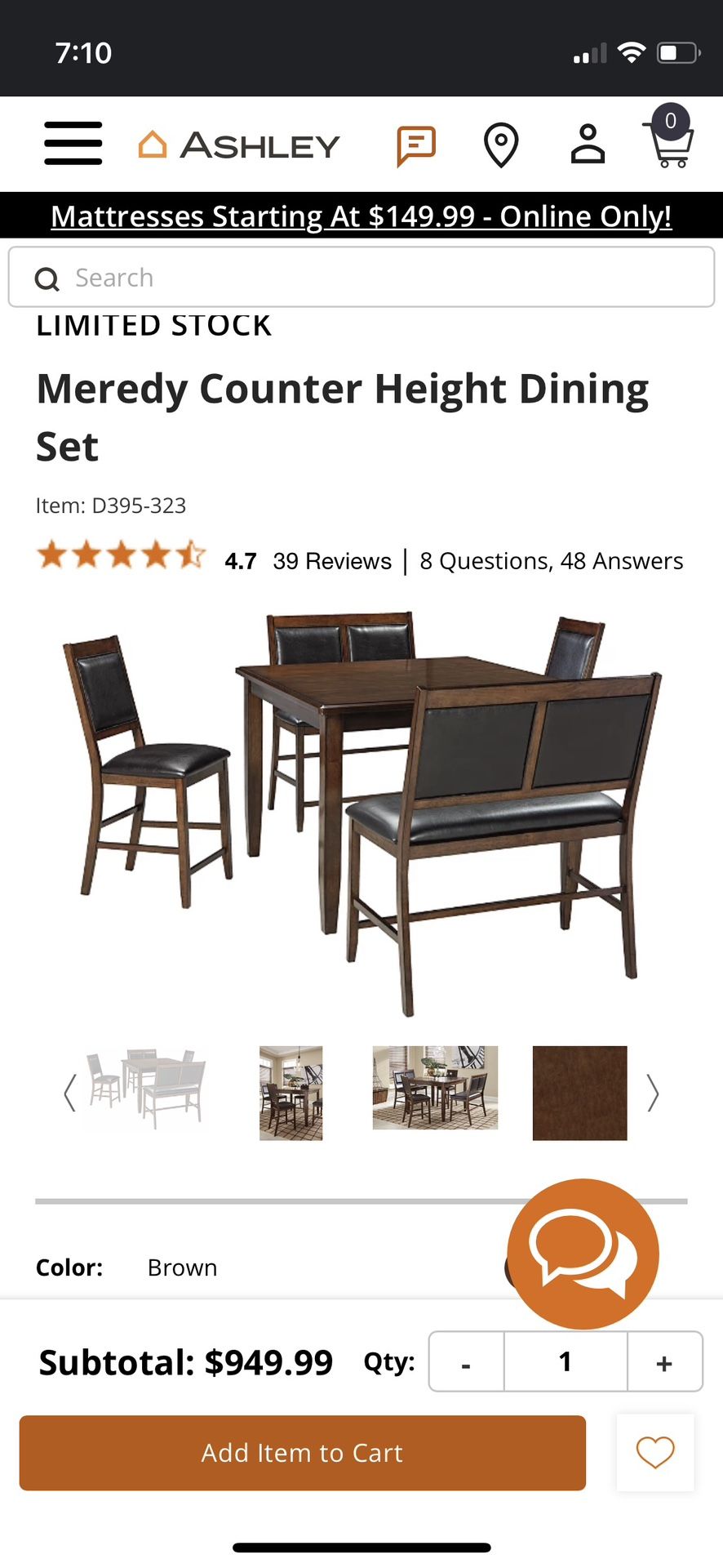 Ashley Furniture Counter Height Dining Table