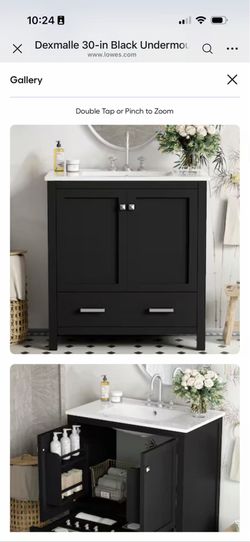 Dexmalle 30-in Black Undermount Single Sink Bathroom Vanity With White Ceramic Top and