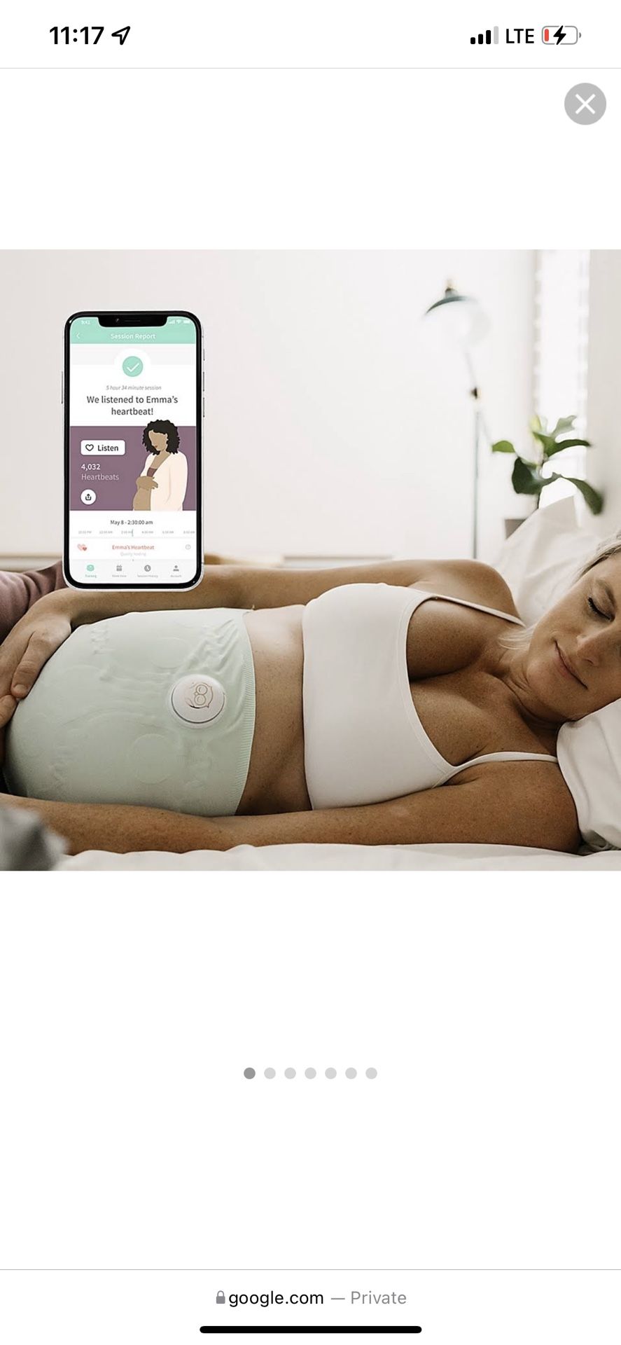 Owlet Pregnancy Belly Band Overnight Heart rate Monitor Iphone