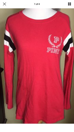 Victoria's Secret TEAM PINK Baseball Raglan Jersey T Shirt Crescent xS SMALL