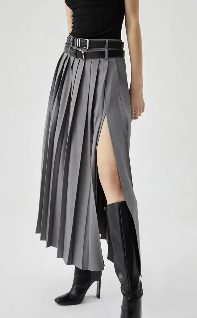 Long Pleated Skirt