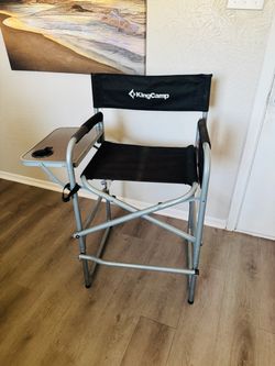 KingCamp Tall Folding Director's Chair with Side Table