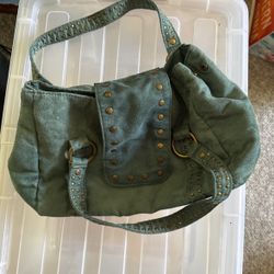 Faux Suede Teal Purse 