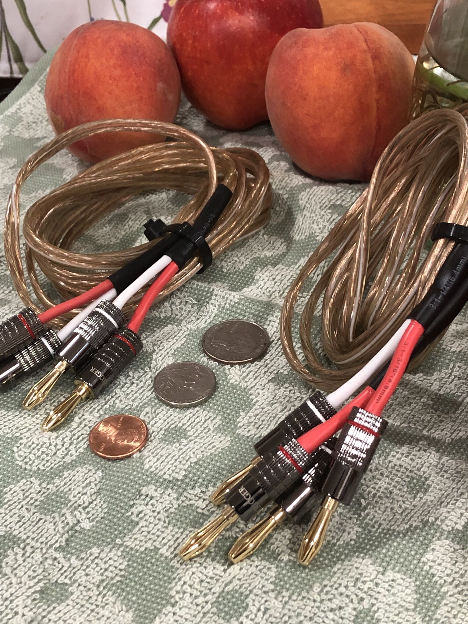 Speaker Wire 12 Gauge With 8 Banana Plugs
