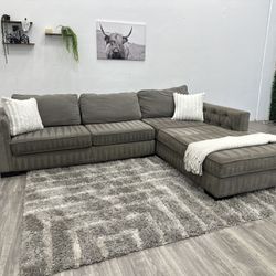 Grey Sectional Couch - Free Delivery 