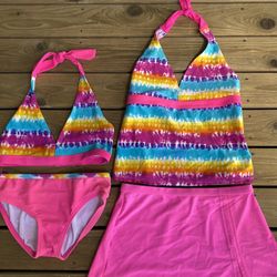 Girls Size 7 Swimsuit Sets Swimsuit Lot 🩱 👙 Bikini and Tankini 