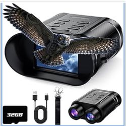 5W Upgraded 4K HD IR Binoculars - 8X Digital Zoom/Rechargeable Battery/32GB Card/Flashlight, Camping Exploration Gifts