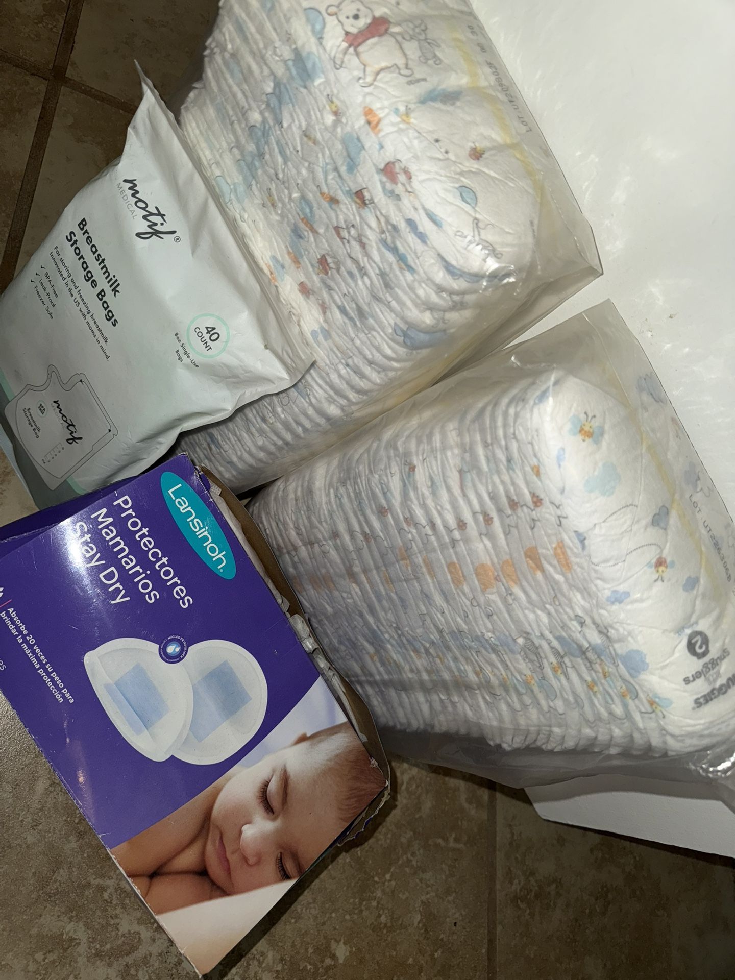 Diapers, Breast milk Bags, Nursing Pads