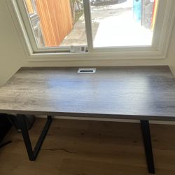 55” Office Desk Faux Grey Oak
