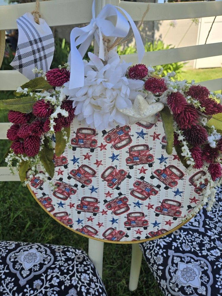 Wreath Red, White and Blue