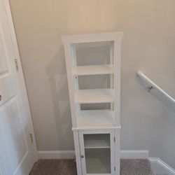 White Corner Cabinet with Shelving