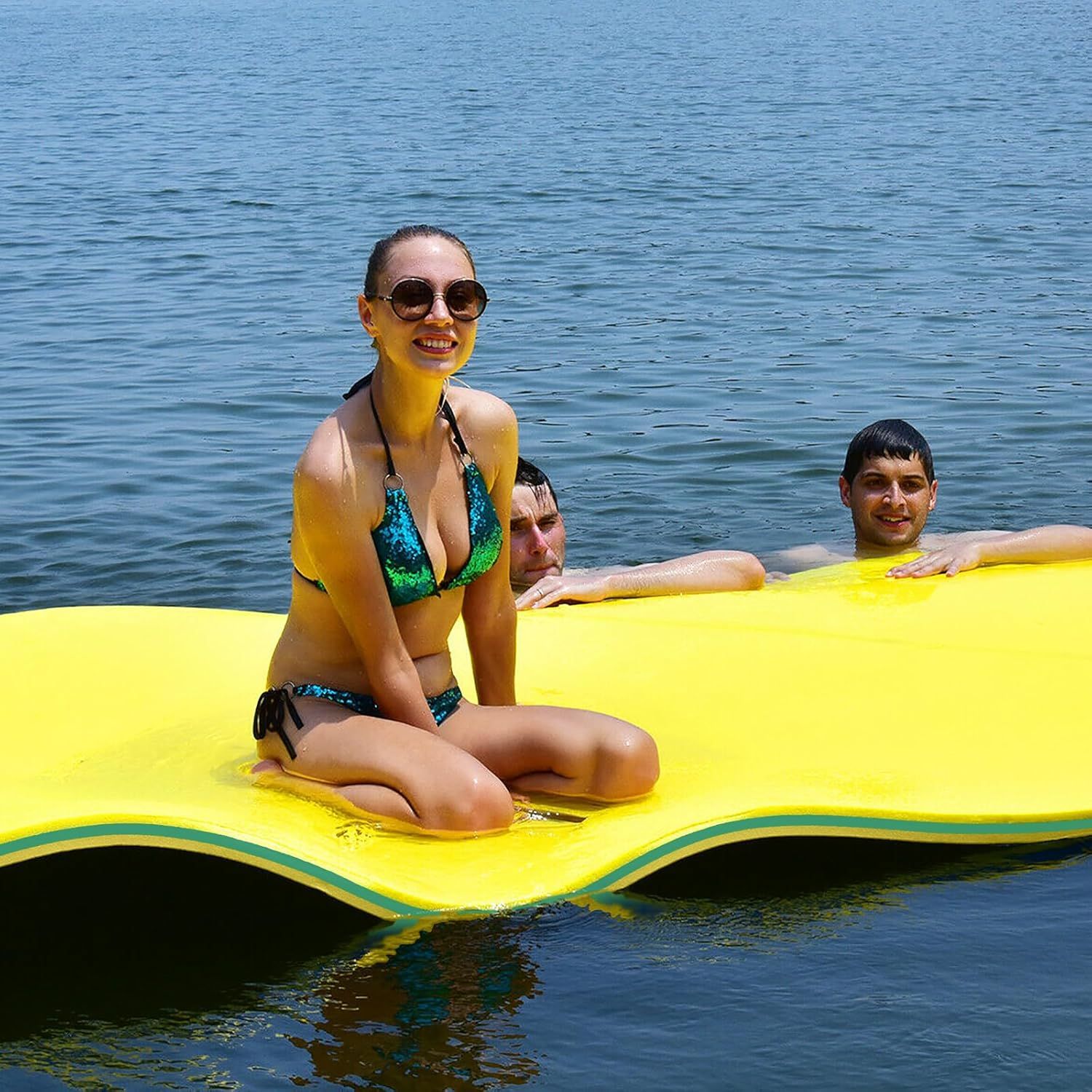 12'x 6' Lily Pad Floating Mat, 3 Layers XPE Foam Floating Water Mat for Lake & Pool, Float Pad Swim Mat Water Matt for Beach and Ocean – Supports Mult