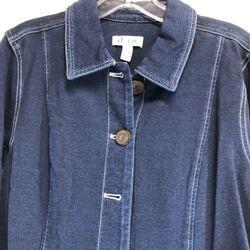 Denim & Co. Comfy Knit Button Jacket with Contrast Stitching