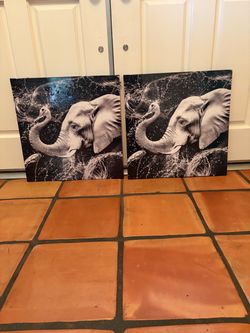 Set of elephant wall mount