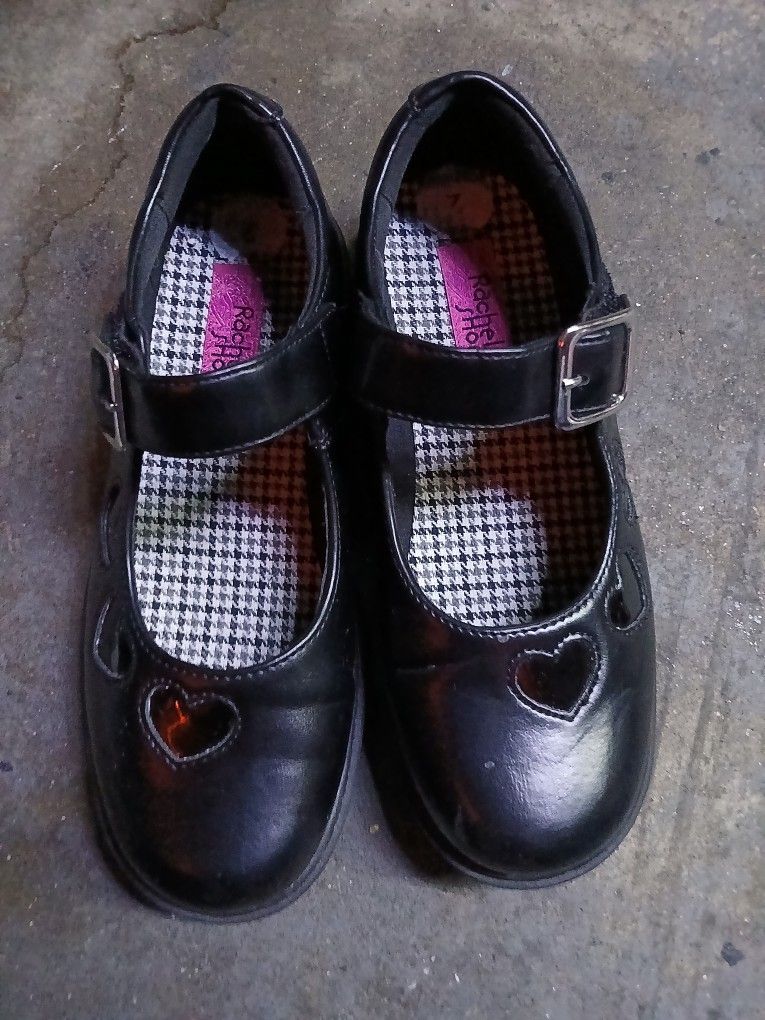 Girl Black Shoes Size 2