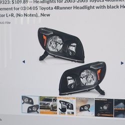 HEADLIGHT ASSEMBLIES FOR 2003-2005 TOYOTA 4RUNNER 