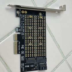 Dual M.2 PCIE Adapter for SATA or PCIE NVMe SSD