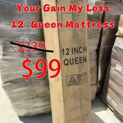 Brand New In Box Queen Mattress 12" Hybrid Pillow Top Mattress 