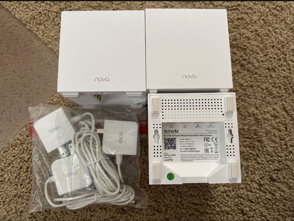 Tenda Nova Mesh WiFi System MW12 - Covers up to 6000 sq.ft - Tri-Band Mesh12