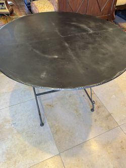 Vintage Black Metal Folding Garden Or Bistro Table 🌵 MUST GO🌵